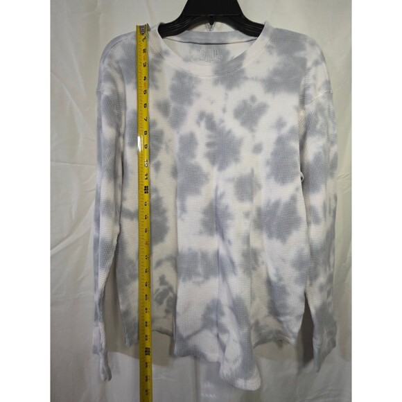 Time and Tru Women's Long Sleeve Waffle Knit Tie Dye Thermal Shirt L - Picture 4 of 5